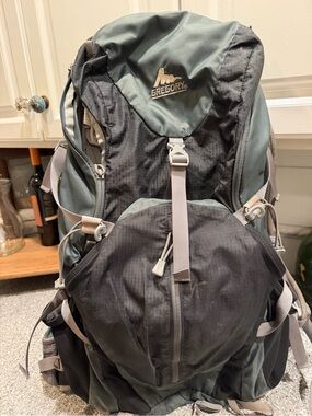 Gregory Men's Large Black/Greenish Hiking Backpack Z30